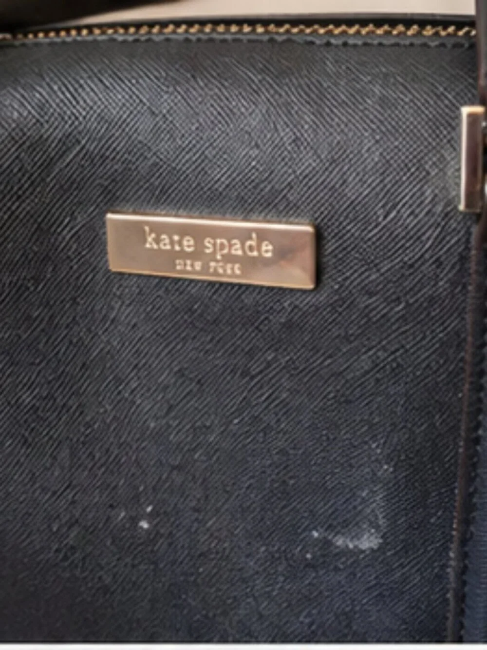 Kate Spade Black Satchel Gold Hardware Structured Bag